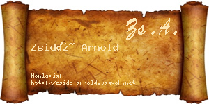 Zsidó Arnold névjegykártya